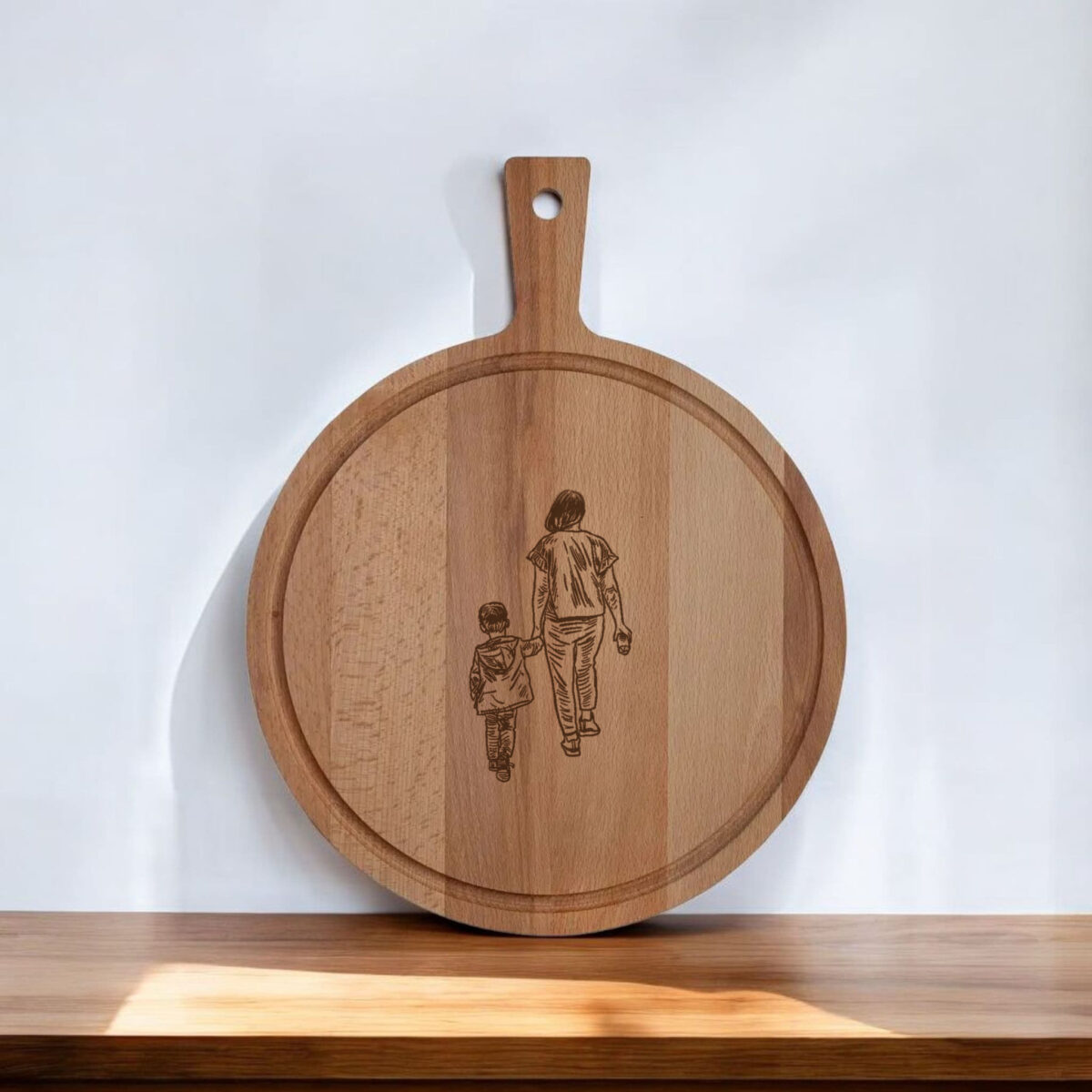 1x Borrelplank graveren - Beuken -  31cm - met foto of tekst zelf personaliseren