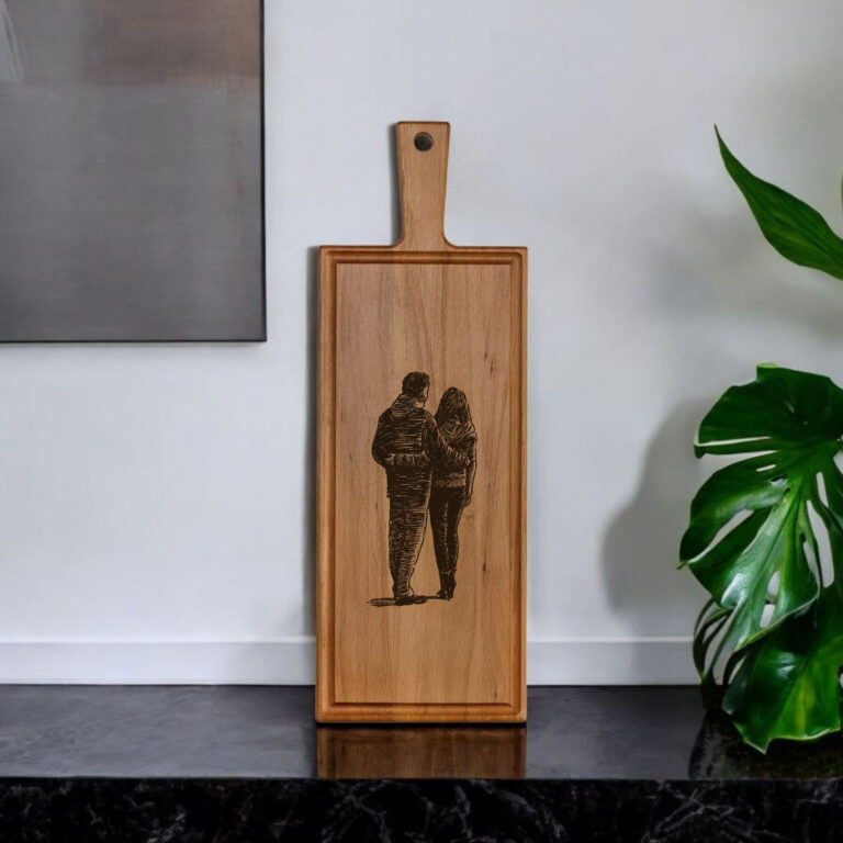 1x Borrelplank graveren - Beuken - 48cm x 17cm - met foto of tekst zelf personaliseren