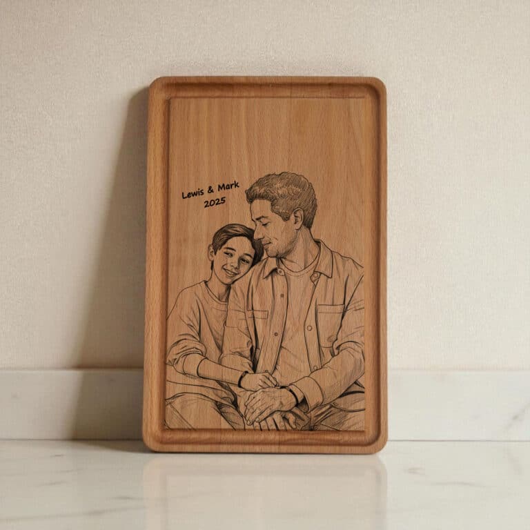 1x Borrelplank graveren - Beuken -  25 cm x 16 cm - met foto of tekst zelf personaliseren