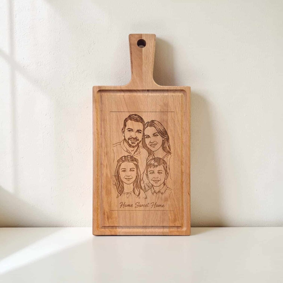 Borrelplank graveren - beuken - 33cm x 16cm - zelf ontwerpen
