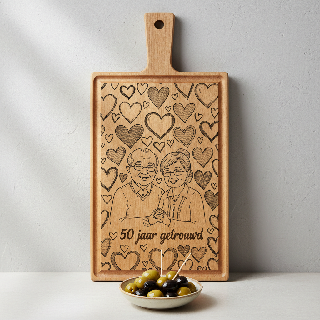 Borrelplank graveren - beuken - 37cm x 19cm - zelf ontwerpen